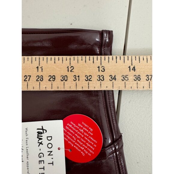 Spanx Shape faux leather patent leather legging high waist color ruby sz M - Picture 6 of 11